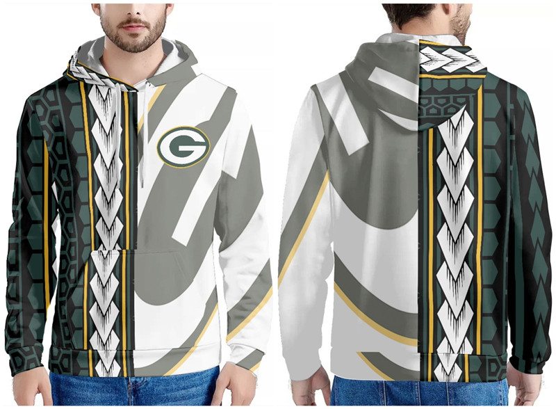 Men's Green Bay Packers Green/Black/White Pullover Hoodie
